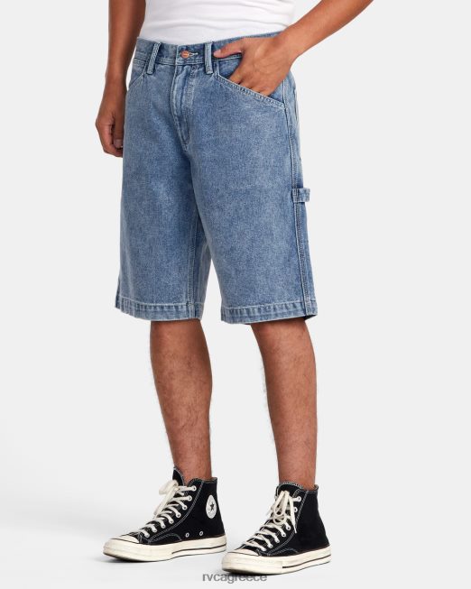 R422N8925 τζιν σορτς chainmail RVCA άνδρες σπασμένο μπλε πλύσιμο είδη ένδυσης