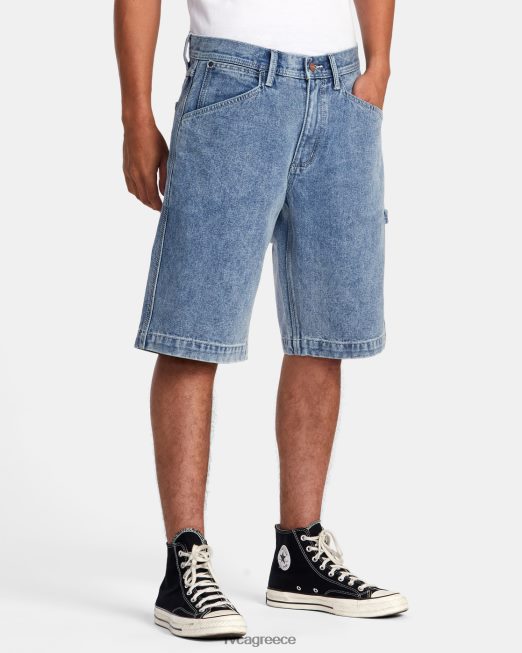 R422N8925 τζιν σορτς chainmail RVCA άνδρες σπασμένο μπλε πλύσιμο είδη ένδυσης