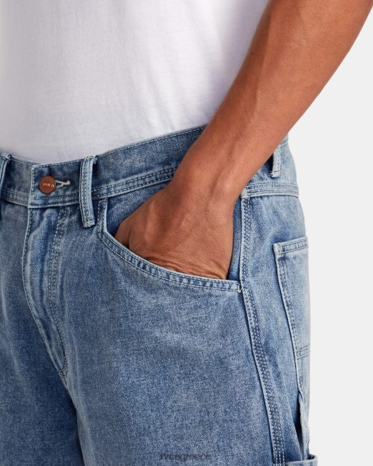 R422N8925 τζιν σορτς chainmail RVCA άνδρες σπασμένο μπλε πλύσιμο είδη ένδυσης