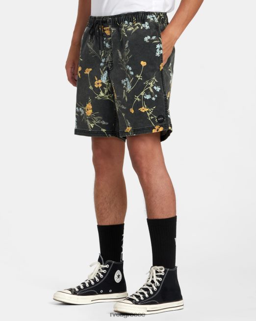 R422N897 σορτς περιπάτου με ελαστική μέση escape print 17 RVCA άνδρες μεσάνυχτα είδη ένδυσης