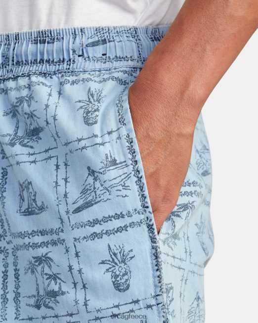 R422N8989 Escape chambray ελαστικό σορτς RVCA άνδρες πλυμένο τζιν είδη ένδυσης