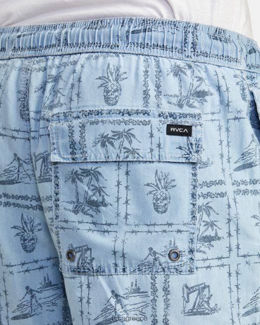 R422N8989 Escape chambray ελαστικό σορτς RVCA άνδρες πλυμένο τζιν είδη ένδυσης