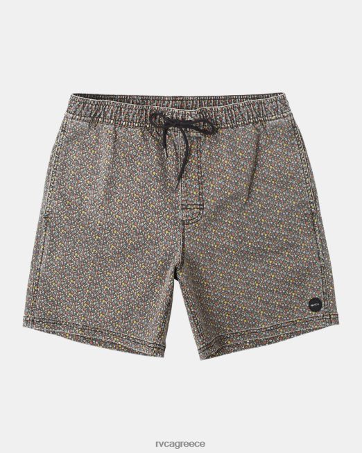 R422N8992 σορτς περιπάτου με ελαστική μέση escape print 17 RVCA άνδρες φωτεινό μαύρο είδη ένδυσης