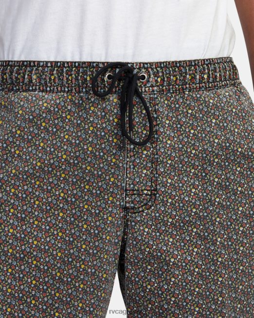 R422N8992 σορτς περιπάτου με ελαστική μέση escape print 17 RVCA άνδρες φωτεινό μαύρο είδη ένδυσης