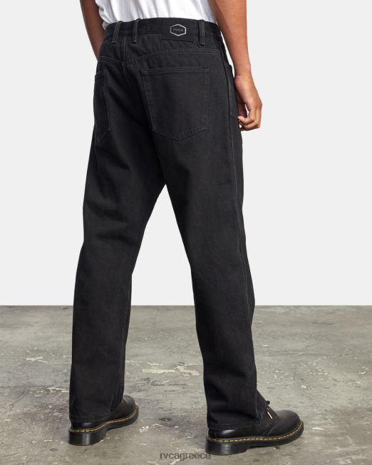 R422N8882 αμερικάνικο τζιν τζιν με χαλαρή εφαρμογή RVCA άνδρες μαύρο ξέβγαλμα είδη ένδυσης