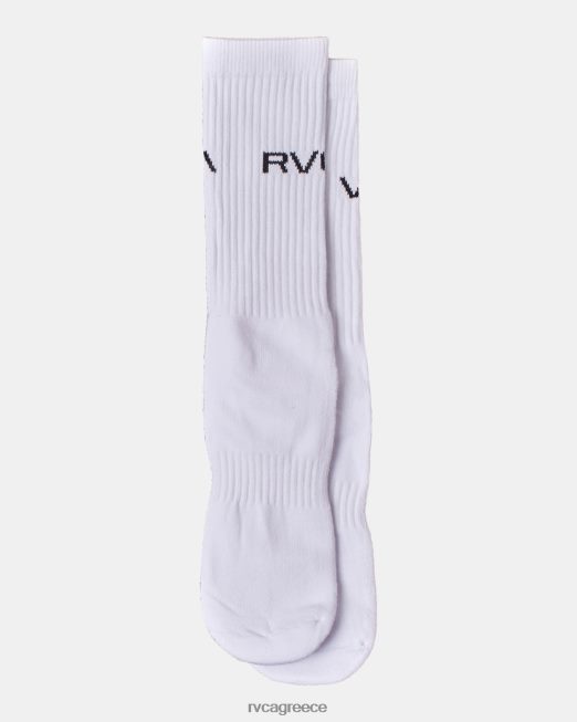 R422N8652 2 συσκευασίες βασικές κάλτσες πληρώματος με λογότυπο RVCA για άνδρες και γυναίκες άσπρο αξεσουάρ