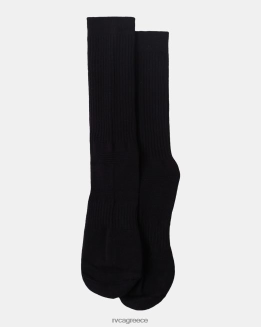 R422N8657 2 συσκευασίες αθλητικές κάλτσες πληρώματος μαξιλαριού αερισμού RVCA για άνδρες και γυναίκες μαύρος αξεσουάρ