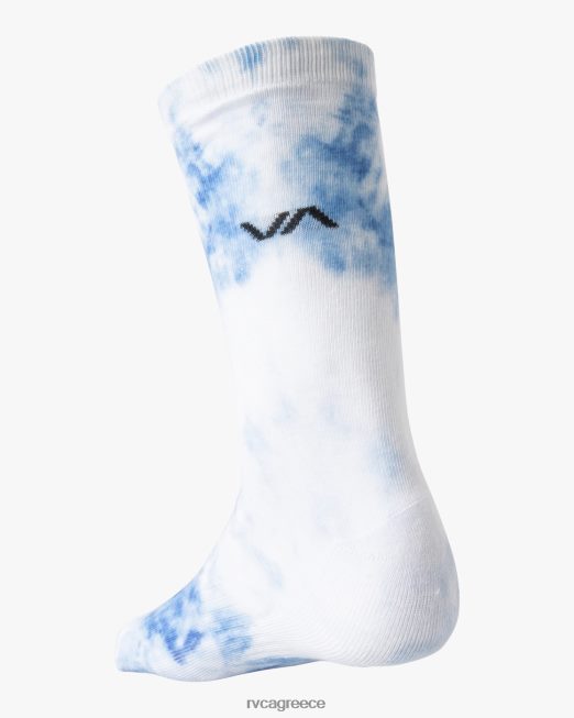 R422N8729 2 συσκευασίες tie-dye crew κάλτσες RVCA για άνδρες και γυναίκες μπλε αξεσουάρ