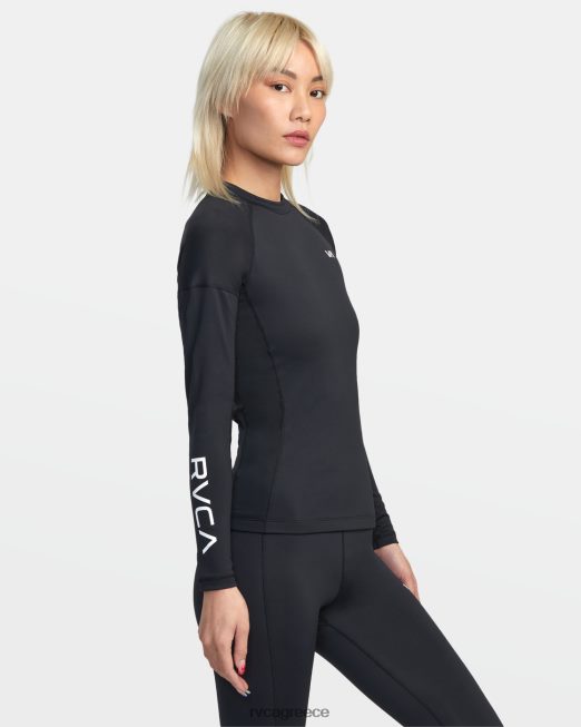 R422N81285 va sport μακρυμάνικο μπλουζάκι συμπίεσης RVCA γυναίκες μαύρος είδη ένδυσης