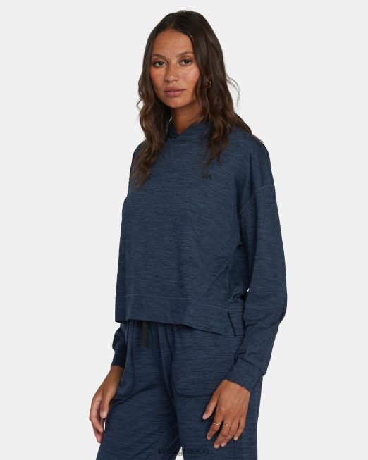 R422N81520 c-able cropped hoodie προπόνησης RVCA γυναίκες μεσάνυχτα είδη ένδυσης