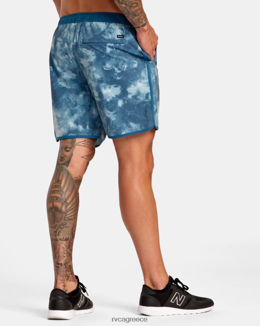 R422N820 yogger υβριδικό ελαστικό αθλητικό σορτς μέσης 17 RVCA άνδρες γαλαζοπράσινη βαφή γραβάτας είδη ένδυσης