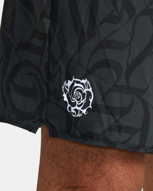 R422N8319 thug rose yogger stretch σορτς απόδοσης RVCA άνδρες μαύρος είδη ένδυσης