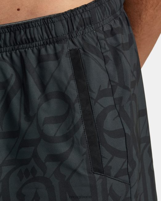 R422N8319 thug rose yogger stretch σορτς απόδοσης RVCA άνδρες μαύρος είδη ένδυσης