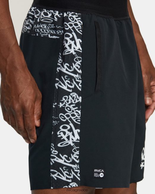 R422N8509 σορτς yogger συν τεχνική εκπαίδευση RVCA άνδρες μαύρο dmote είδη ένδυσης