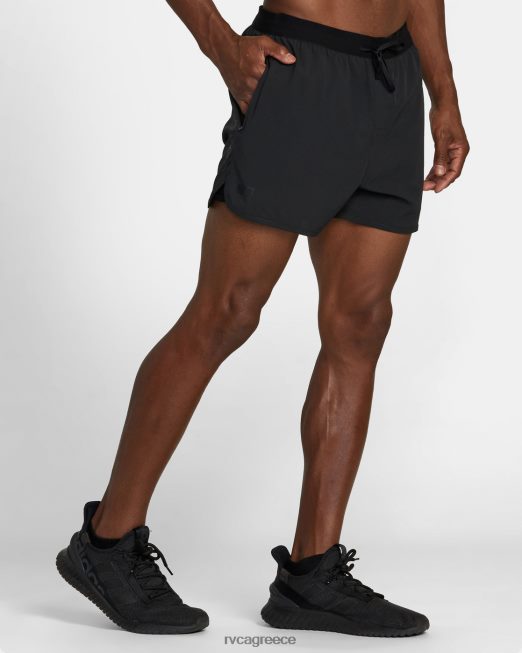 R422N8775 runner 14 ελαστικό σορτς μέσης RVCA άνδρες μαύρος είδη ένδυσης