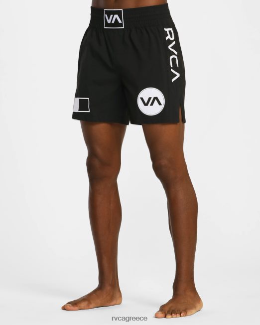 R422N8796 Σπαρταριστό σορτς προπόνησης με ελαστική μέση 17 RVCA άνδρες μαύρος είδη ένδυσης