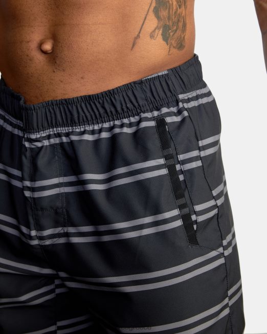 R422N8855 yogger iv ελαστικό σορτς μέσης 17 RVCA άνδρες μαύρη ρίγα είδη ένδυσης