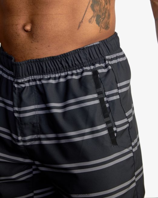 R422N8855 yogger iv ελαστικό σορτς μέσης 17 RVCA άνδρες μαύρη ρίγα είδη ένδυσης