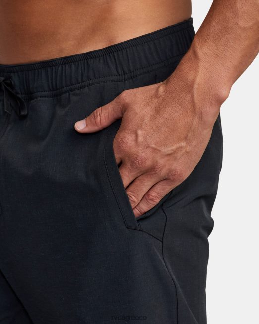 R422N8850 υβριδικό παντελόνι yogger RVCA άνδρες μαύρος είδη ένδυσης