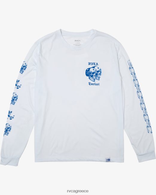 R422N8108 everlast x benjamin jeanjean μακρυμάνικο μπλουζάκι RVCA άνδρες άσπρο είδη ένδυσης