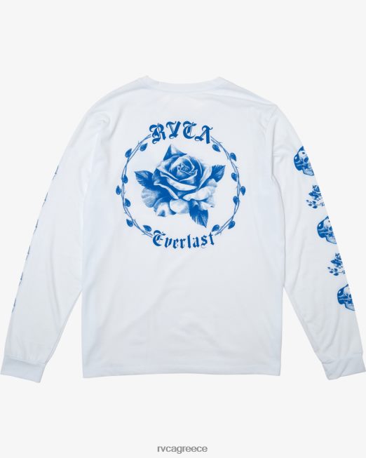 R422N8108 everlast x benjamin jeanjean μακρυμάνικο μπλουζάκι RVCA άνδρες άσπρο είδη ένδυσης