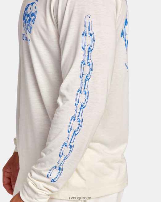 R422N8108 everlast x benjamin jeanjean μακρυμάνικο μπλουζάκι RVCA άνδρες άσπρο είδη ένδυσης