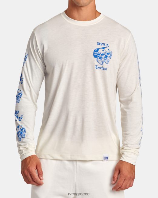 R422N8108 everlast x benjamin jeanjean μακρυμάνικο μπλουζάκι RVCA άνδρες άσπρο είδη ένδυσης