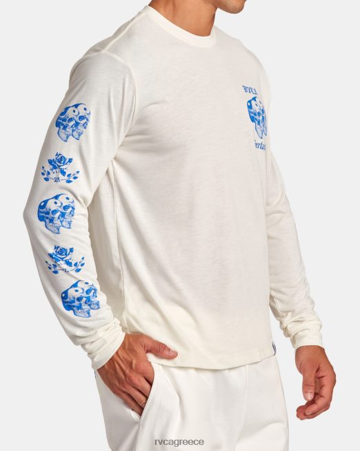 R422N8108 everlast x benjamin jeanjean μακρυμάνικο μπλουζάκι RVCA άνδρες άσπρο είδη ένδυσης