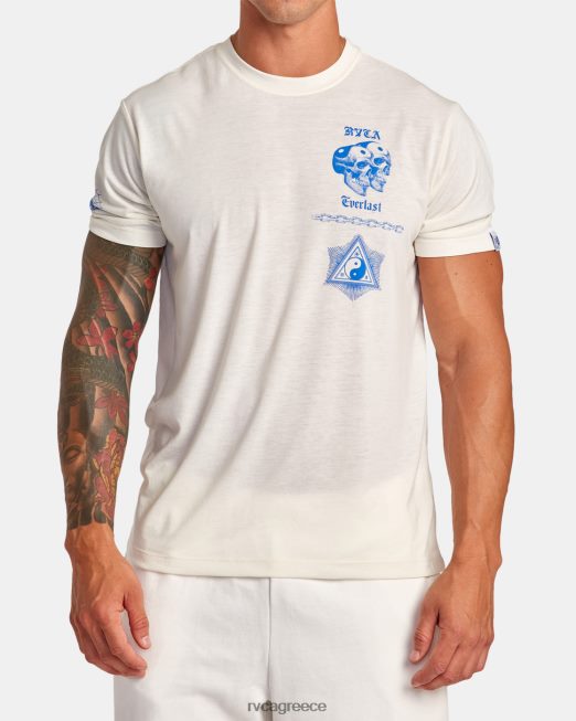R422N8149 μπλουζάκι everlast x benjamin jeanjean RVCA άνδρες άσπρο είδη ένδυσης