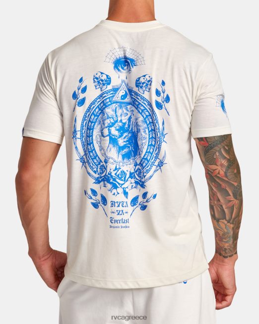 R422N8149 μπλουζάκι everlast x benjamin jeanjean RVCA άνδρες άσπρο είδη ένδυσης