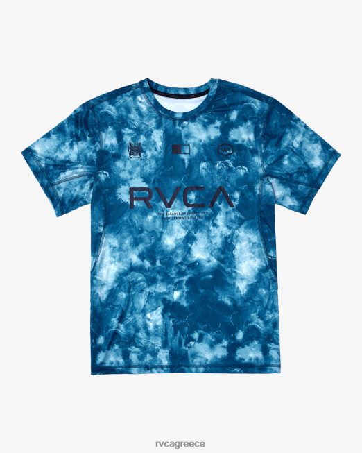 R422N823 μπλουζάκι τεχνικής εκπαίδευσης vent va sport badge RVCA άνδρες γαλαζοπράσινη βαφή γραβάτας είδη ένδυσης