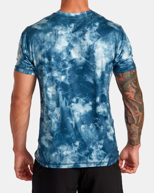 R422N823 μπλουζάκι τεχνικής εκπαίδευσης vent va sport badge RVCA άνδρες γαλαζοπράσινη βαφή γραβάτας είδη ένδυσης