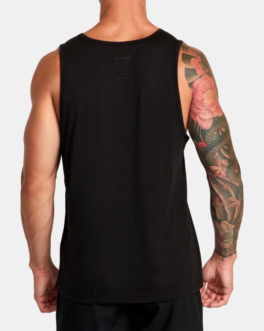 R422N8282 δεξαμενή διπλής διαίρεσης RVCA άνδρες μαύρος είδη ένδυσης