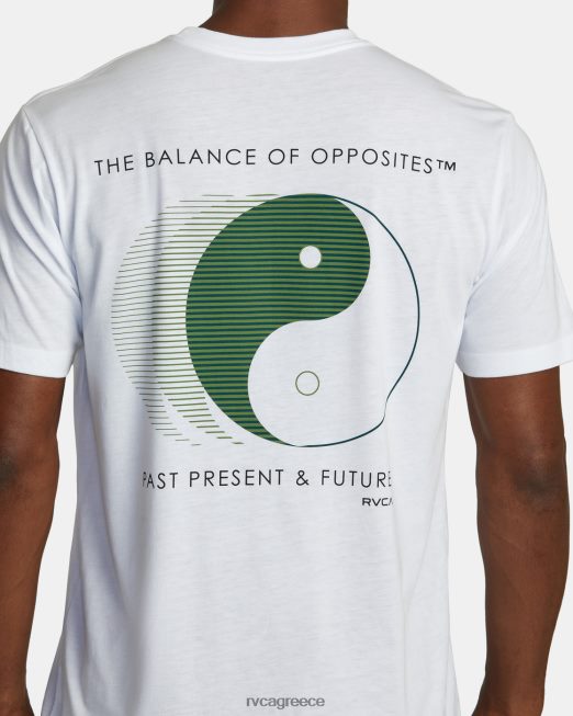 R422N8373 yin yang pin t-shirt RVCA άνδρες άσπρο είδη ένδυσης