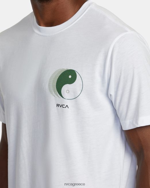 R422N8373 yin yang pin t-shirt RVCA άνδρες άσπρο είδη ένδυσης
