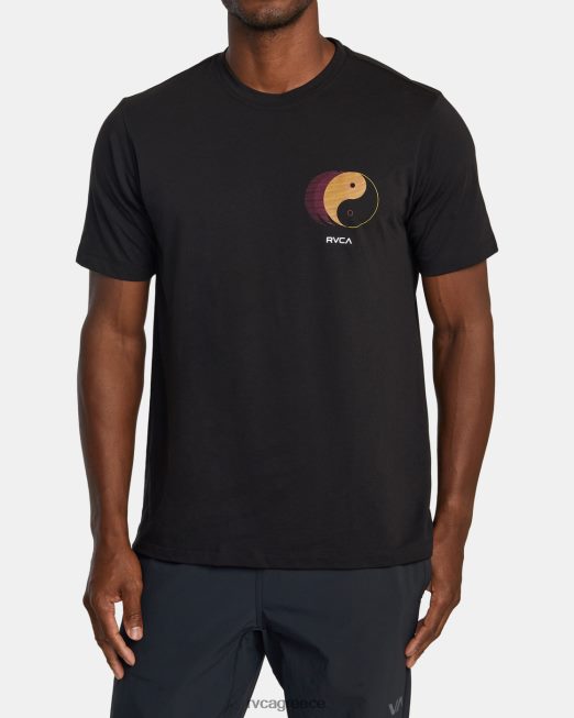 R422N8391 yin yang pin t-shirt RVCA άνδρες μαύρος είδη ένδυσης