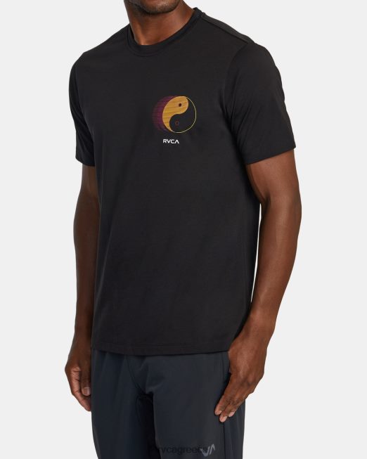 R422N8391 yin yang pin t-shirt RVCA άνδρες μαύρος είδη ένδυσης