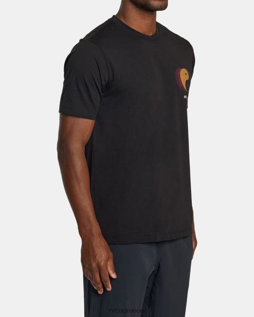 R422N8391 yin yang pin t-shirt RVCA άνδρες μαύρος είδη ένδυσης