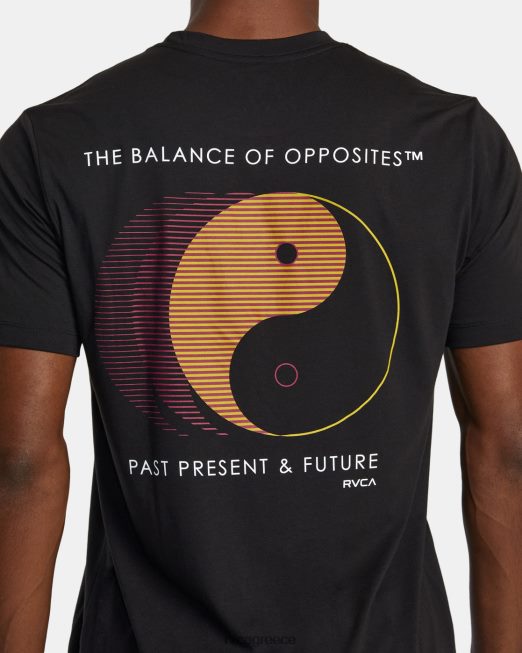R422N8391 yin yang pin t-shirt RVCA άνδρες μαύρος είδη ένδυσης