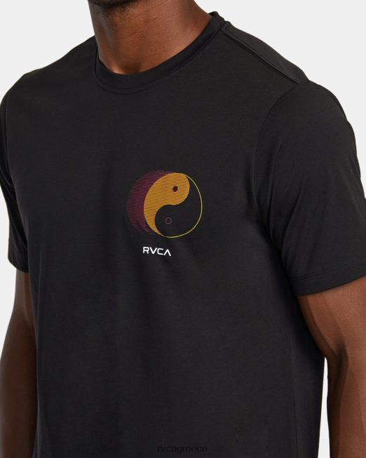 R422N8391 yin yang pin t-shirt RVCA άνδρες μαύρος είδη ένδυσης