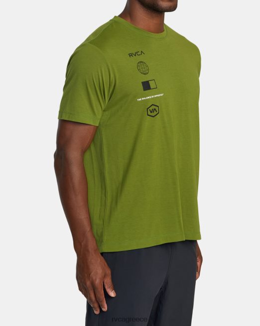 R422N8392 μπλουζάκι αρένας RVCA άνδρες φύλλο ελιάς είδη ένδυσης