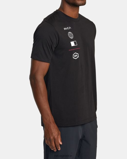 R422N8421 μπλουζάκι αρένας RVCA άνδρες μαύρος είδη ένδυσης