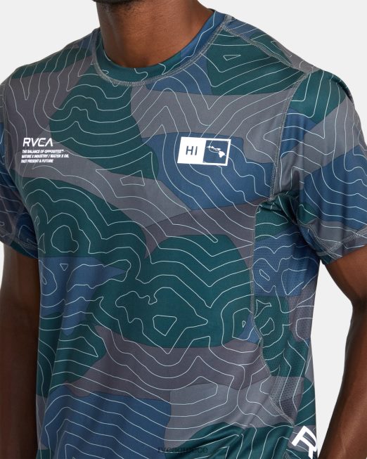 R422N8438 Χαβάη αθλητικό κοντομάνικο μπλουζάκι προπόνησης RVCA άνδρες Χαβάη topo camo είδη ένδυσης