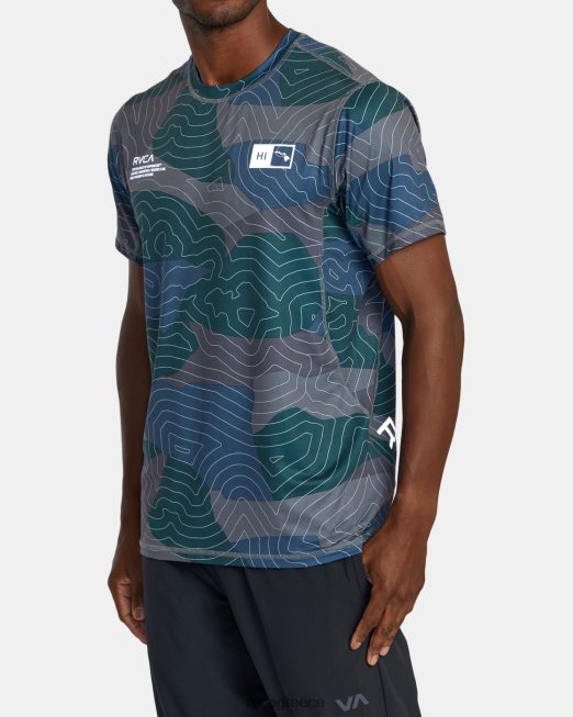 R422N8438 Χαβάη αθλητικό κοντομάνικο μπλουζάκι προπόνησης RVCA άνδρες Χαβάη topo camo είδη ένδυσης