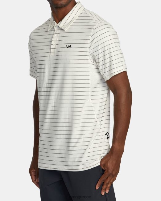R422N8466 va sport vent τεχνική μπλούζα πόλο RVCA άνδρες υπόλευκο είδη ένδυσης