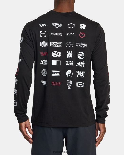 R422N8502 αρένα μακρυμάνικο μπλουζάκι RVCA άνδρες μαύρος είδη ένδυσης