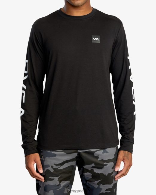 R422N8740 2x μακρυμάνικο μπλουζάκι RVCA άνδρες μαύρος είδη ένδυσης