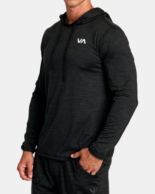 R422N8754 κουκούλα πουλόβερ c-able RVCA άνδρες μαύρος είδη ένδυσης