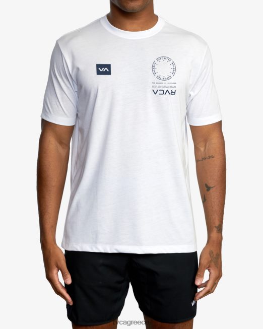 R422N8893 va mark tee RVCA άνδρες λευκό/μπλε είδη ένδυσης