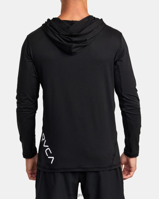 R422N8713 σπορ αεραγωγός με τεχνική κουκούλα RVCA άνδρες μαύρος είδη ένδυσης